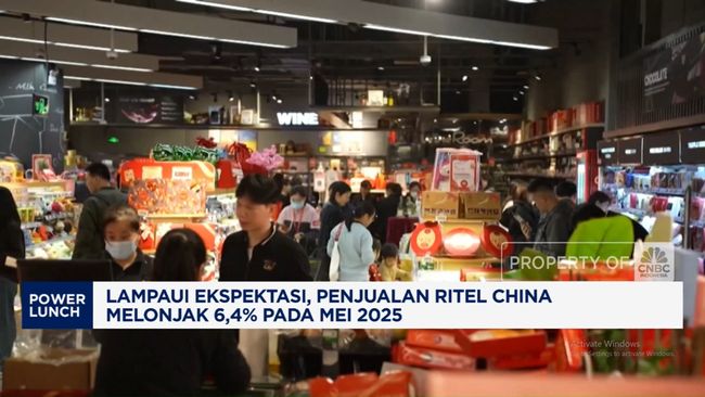 Video: Lampaui Ekspektasi, Penjualan Ritel China di Mei Melonjak 6,4%