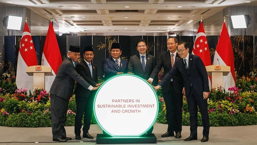 Presiden Prabowo Subianto dan Perdana Menterei Singapura Lawrence Wong. (Instagram/lawrencewongst)