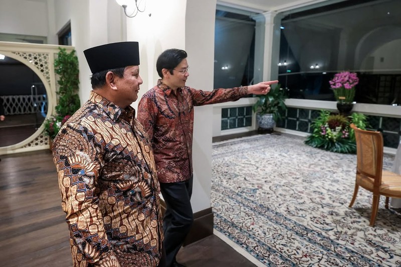 Presiden Prabowo Subianto menghadiri jamuan makan malam atas undangan Perdana Menteri Republik Singapura, Lawrence Wong. (Instagram/presidenrepublikindonesia)