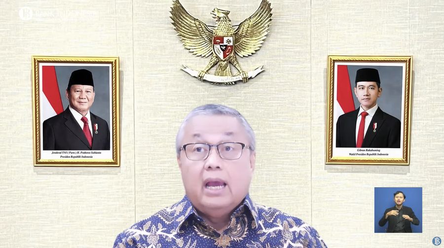 Gubernur Bank Indonesia, Perry Warjiyo saat menyampaikan Hasil Rapat Dewan Gubernur Bulan Juni 2025.