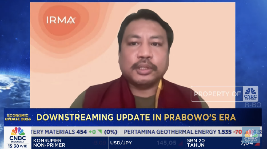 Koordinator Penjangkauan Komunitas IRMA di Indonesia, Andre Barahamin menyampaikan pemaparan secara daring  dalam acara CNBC Indonesia Economic Update 2025, Rabu (18/6/2025). (CNBC Indonesia)