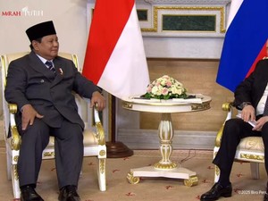 Putin Sambut Prabowo di Istana Constantine: Saya Senang Bertemu Pak Presiden