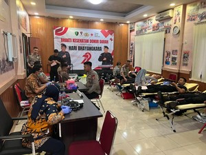 Sambut Hari Bhayangkara Ke-79, Brimob Polda Metro Gelar Aksi Donor Darah