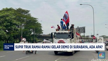 Video: Supir Truk Ramai-Ramai Gelar Demo di Surabaya, Ada Apa?