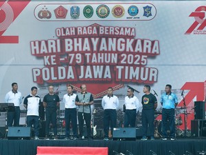 Hari Bhayangkara ke-79, TNI-Polri di Jatim Kompak Olahraga Bareng