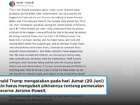 Video: Kesal The Fed Tahan Suku Bunga, Trump Singgung Pemecatan Powell