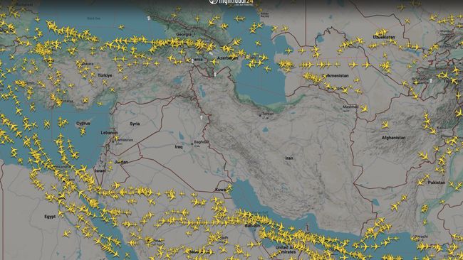 Maskapai Ogah Lewat, Langit Iran-Israel Kosong