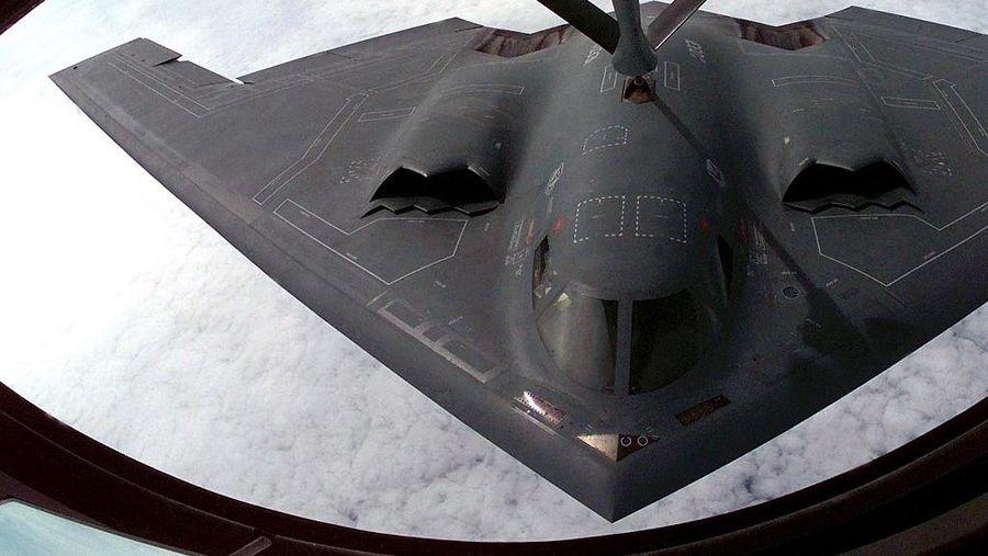 Profil Pesawat pengebom B-2 Amerika Serikat (AS). (U.S. Strategic Command) Profil Pesawat pengebom B-2 Amerika Serikat (AS). (U.S. Strategic Command)