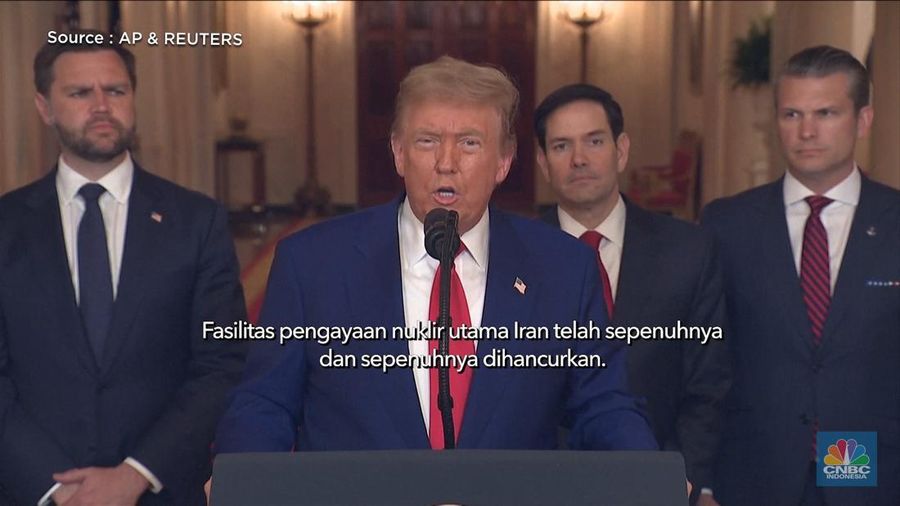 Trump Umumkan AS Serang 3 Fasilitas Nuklir Iran