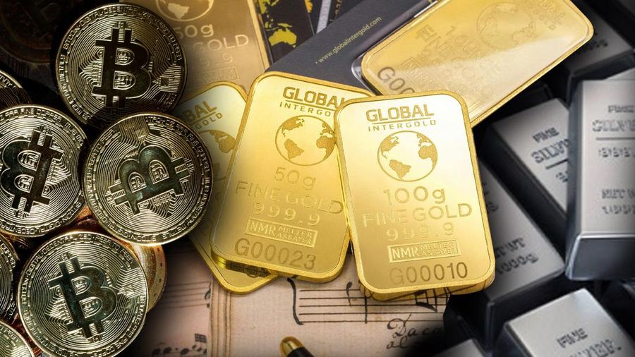 Kolase Bitcoin, Emas, dan Perak. Kolase Bitcoin, Emas, dan Perak. (Dok. Istimewa)