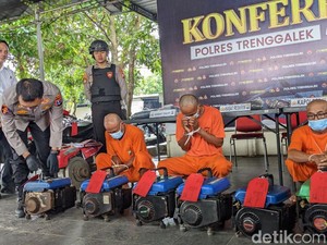 Komplotan Pencuri Genset Nelayan-Diesel Traktor di Trenggalek Diringkus