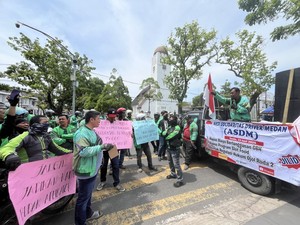 Para Ojol Medan Demo di Kantor Gubsu, Ini Tuntutannya
