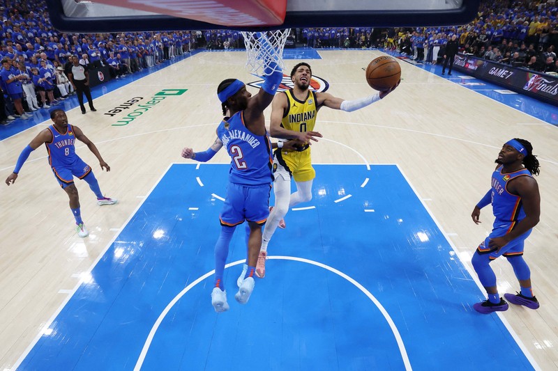 Oklahoma City Thunder berhasil jadi juara NBA 2025 usai mengalahkan Indiana Pacers 103-91 dengan skor pada gim ketujuh final NBA, Senin (23/6). Thunder juara dengan agregat 4-3. (IMAGN IMAGES via Reuters Connect/Kyle Terada) Oklahoma City Thunder berhasil jadi juara NBA 2025 usai mengalahkan Indiana Pacers 103-91 dengan skor pada gim ketujuh final NBA, Senin (23/6). Thunder juara dengan agregat 4-3. (IMAGN IMAGES via Reuters Connect/Kyle Terada)