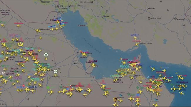 Perang Rudal Iran-AS Menggila, Langit Timur Tengah Mendadak Kosong