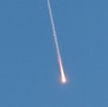 A missile launched from Iran towards Israel is seen from Tubas, amid the Iran-Israel conflict, in the Israeli-occupied West Bank, June 24, 2025. REUTERS/Raneen Sawafta