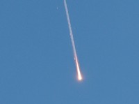 A missile launched from Iran towards Israel is seen from Tubas, amid the Iran-Israel conflict, in the Israeli-occupied West Bank, June 24, 2025. REUTERS/Raneen Sawafta