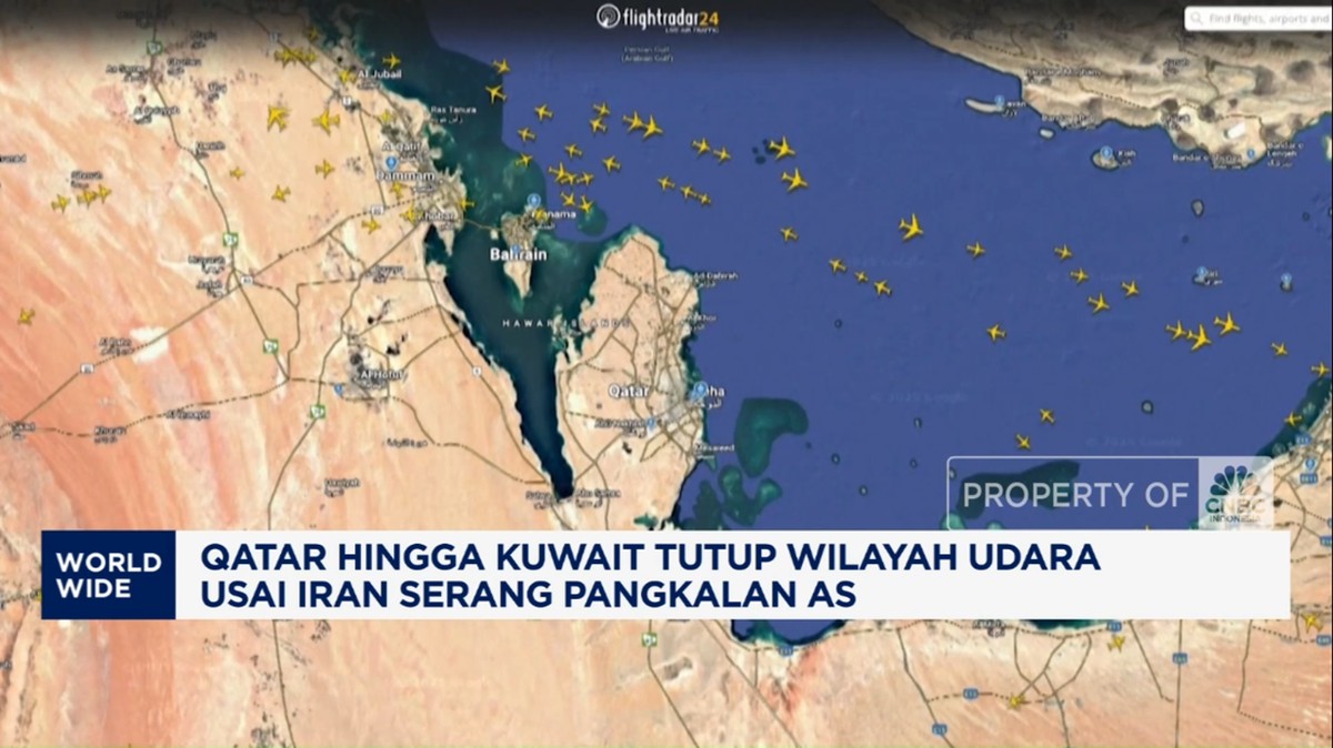Video: Qatar-Kuwait Tutup Wilayah Udara Usai Iran Serang Pangkalan AS