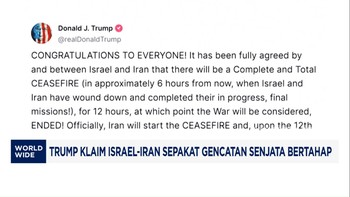 Video: Trump Klaim Israel-Iran Sepakat Gencatan Senjata Bertahap