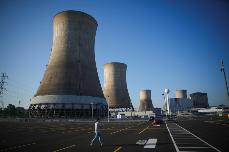 USA-POWER/THREE MILE ISLAND Bekas pembangkit listrik tenaga nuklir Three Mile Island di Londonderry Township, Pennsylvania, AS, 25 Juni 2025. REUTERS/Eduardo Munoz