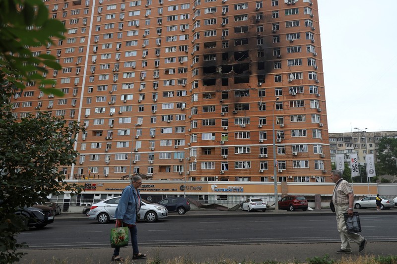Akibat serangan pesawat nirawak Rusia di Odesa, Ukraina, Sabtu (28/6/2025). (Handout via REUTERS) Akibat serangan pesawat nirawak Rusia di Odesa, Ukraina, Sabtu (28/6/2025). (Handout via REUTERS)