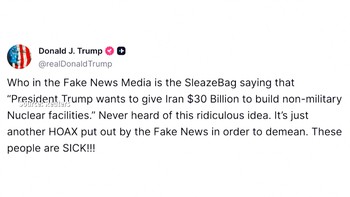 Video: Trump Bantah Kabar Kesepakatan Nuklir Iran Senilai $30 Miliar