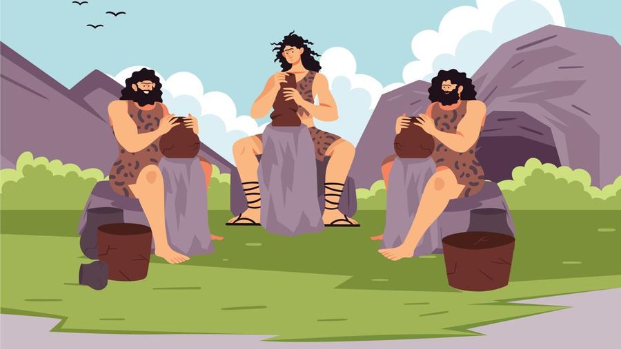 Ilustrasi manusia purba. (Dok Freepik)