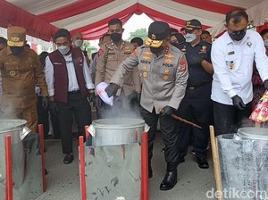 Polda Sulteng Musnahkan 40 Kg Sabu Asal Malaysia dari 4 Tersangka