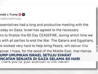Video: Trump Umumkan Israel Setuju Gencatan Senjata 60 Hari di Gaza