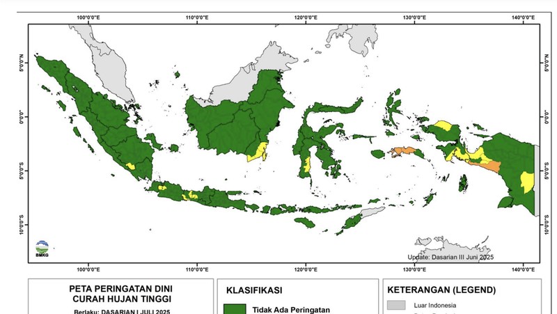 Analisis dinamika atmosfer laut dan analisis curah hujan bulan Juli – Desember 2025. (Dok. BMKG)