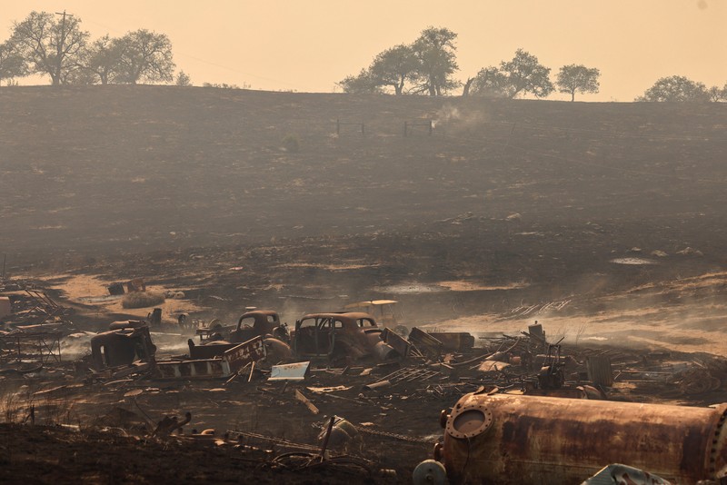 Kolom asap mengepul dari Kebakaran Madre dekat New Cuyama, California, AS, 3 Juli 2025. (REUTERS/David Swanson)