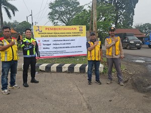 8 Juli, Polisi Berlakukan lalu Lintas Buka Tutup di Jembatan Muara Lawai Lahat