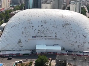 Proyek Bangunan di China Ditutup Kubah Super Canggih, Bebas Bising dan Debu