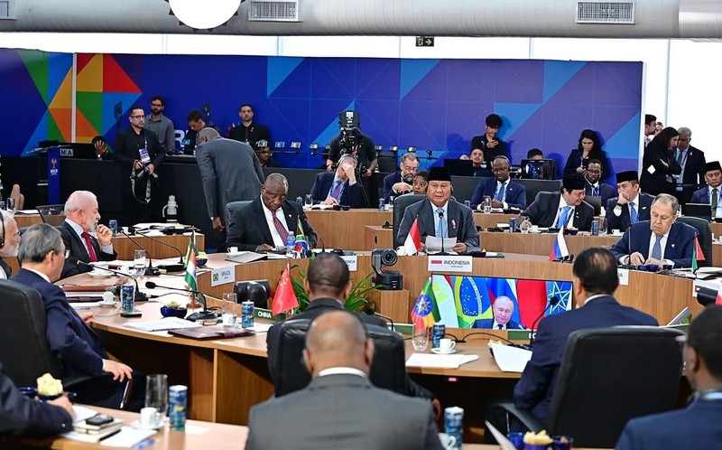 Presiden Prabowo Subianto menghadiri hari pertama Konferensi Tingkat Tinggi (KTT) BRICS 2025 di Rio de Janeiro, Brasil, Minggu (6/7/2025). (Dok. Sekretariat Presiden)