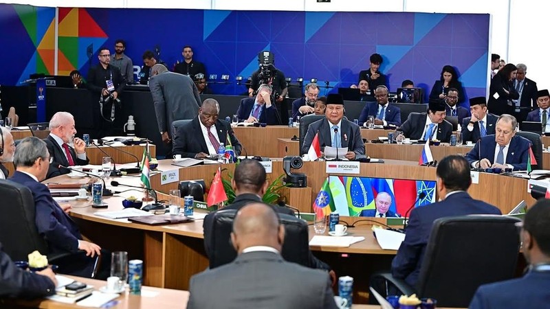 Presiden Prabowo Subianto menghadiri hari pertama Konferensi Tingkat Tinggi (KTT) BRICS 2025 di Rio de Janeiro, Brasil, Minggu (6/7/2025). (Dok. Sekretariat Presiden)