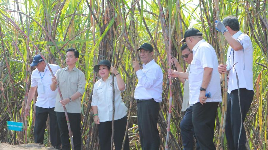 Wakil Presiden Gibran Rakabuming Raka didampingi Menteri Pertanian (Mentan) Amran Sulaiman dalam acara Rembug Tani di Lahan Ketahanan Pangan Lanud Adisucipto, Sleman, Yogyakarta, Senin (8/7/2025). (Dok. Humas Kementan)