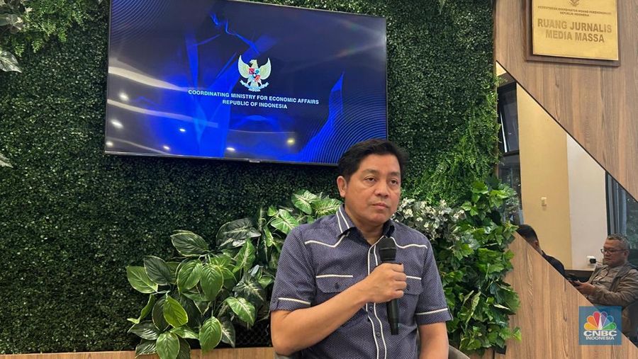 Juru Bicara Kementerian Koordinator Bidang Perekonomian, Haryo Limanseto. (CNBC Indonesia/Zefanya Aprilia)