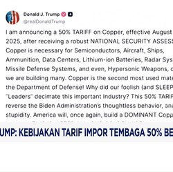 Video: Tarif Tembaga Naik 50%! Kebijakan Trump Mulai 1 Agustus!