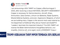 Video: Tarif Tembaga Naik 50%! Kebijakan Trump Mulai 1 Agustus!