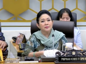 Pimpinan Komisi VI DPR RI, Titiek Soeharto. (YouTUbe/TVR Parlemen)