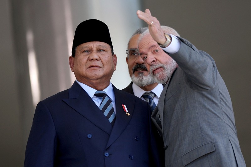Presiden Prabowo Subianto dan Presiden Republik Federasi Brasil, Yang Mulia Luiz Inácio Lula da Silva. (Instagram/prabowo)