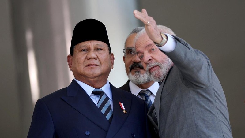 Presiden Prabowo Subianto dan Presiden Republik Federasi Brasil, Yang Mulia Luiz Inácio Lula da Silva. (Instagram/prabowo)