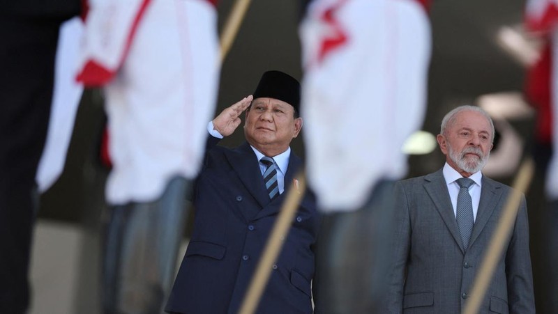 Presiden Prabowo Subianto dan Presiden Republik Federasi Brasil, Yang Mulia Luiz Inácio Lula da Silva. (Instagram/prabowo)