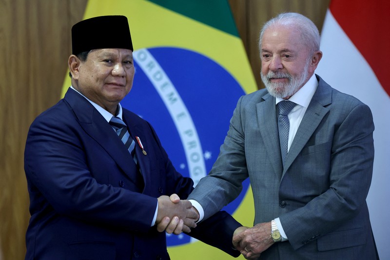 Presiden Prabowo Subianto dan Presiden Republik Federasi Brasil, Yang Mulia Luiz Inácio Lula da Silva. (Instagram/prabowo)