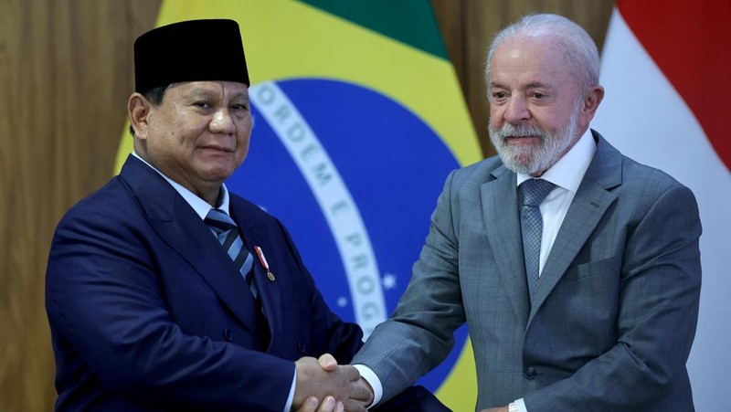 Presiden Prabowo Subianto dan Presiden Republik Federasi Brasil, Yang Mulia Luiz Inácio Lula da Silva. (Instagram/prabowo)