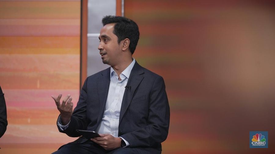Wakil Koordinator Bidang Pengembangan Modal BIsnis Satgas Hilirisasi, Imaduddin Abdullah dalam program CNBC Indonesia Mining Zone di Jakarta, Kamis (10/7/2025). (CNBC Indonesia/Tias Budiarto)