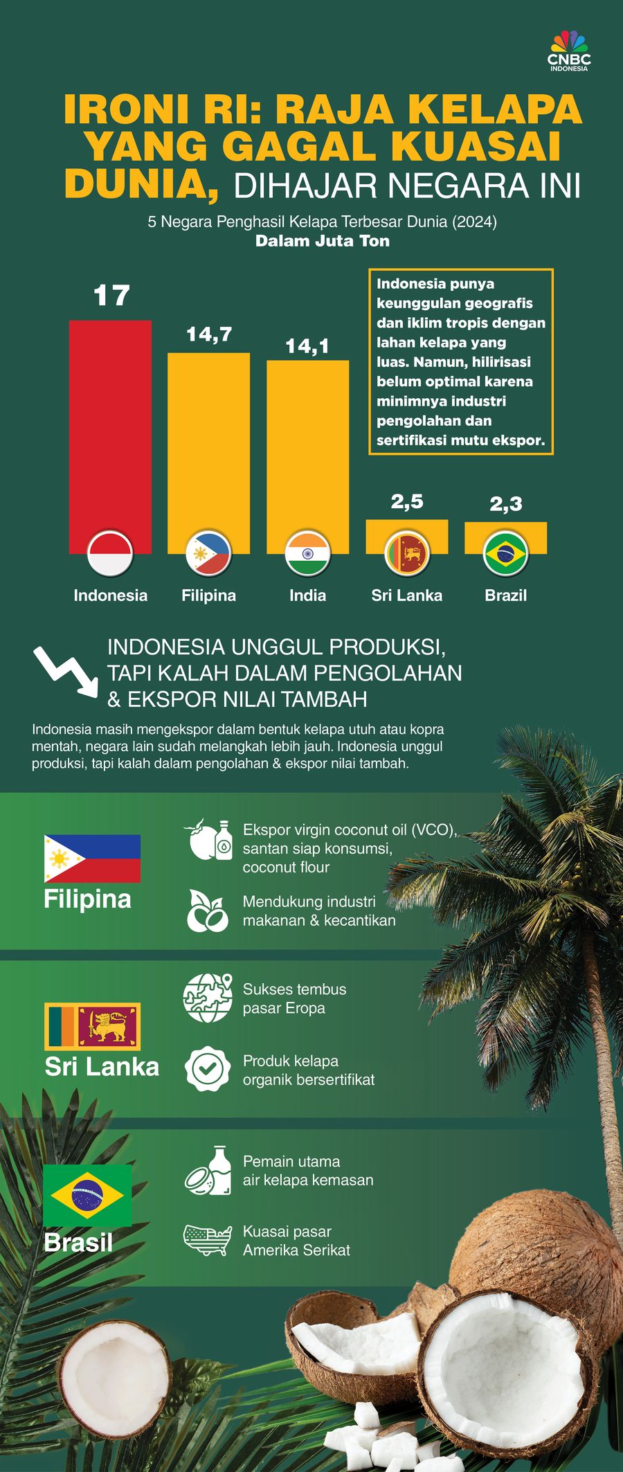 Ironi RI: Raja Kelapa yang Gagal Kuasai Dunia, Dihajar Negara Ini Ironi RI: Raja Kelapa yang Gagal Kuasai Dunia, Dihajar Negara Ini