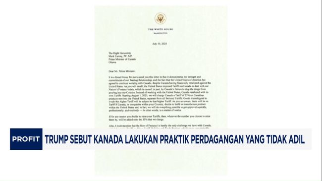 Video: Perang Dagang Baru, Trump Hajar Kanada dengan Tarif 35%