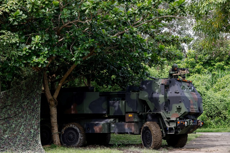 A High Mobility Artillery Rocket System (HIMARS) is on display at a park during Taiwan's annual Han Kuang military exercise in Taichung. REUTERS/Ann Wang A High Mobility Artillery Rocket System (HIMARS) is on display at a park during Taiwan's annual Han Kuang military exercise in Taichung. REUTERS/Ann Wang