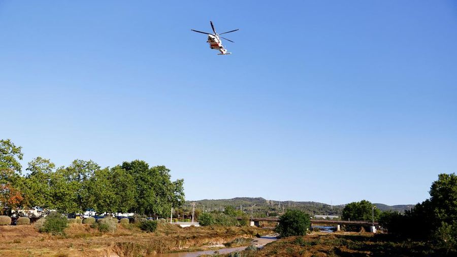 Search and rescue operations take place to look for two missing people along the Foix river which overflowed last night due to heavy rains, in Cubelles, Barcelona province, Spain July 13, 2025. REUTERS/Bruna Casas