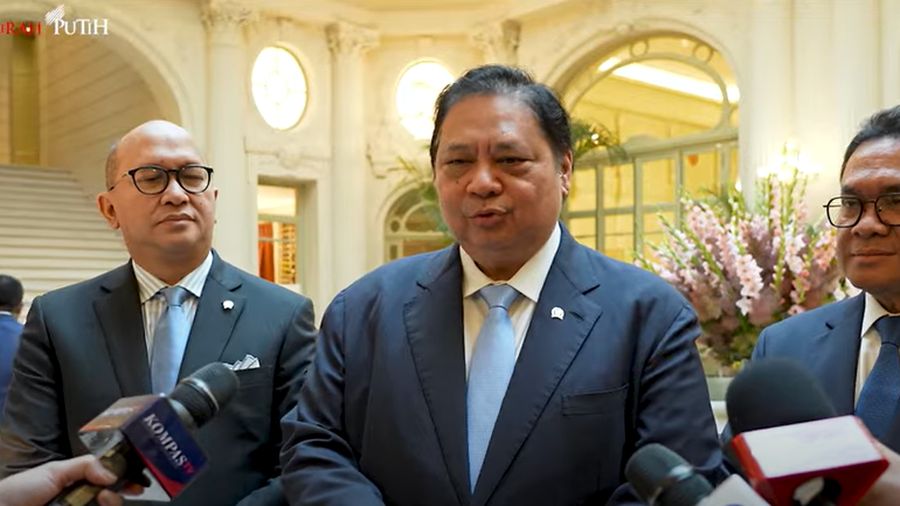 Keterangan Pers Menko Perekonomian Airlangga Hartarto, Brussel, 12 Juli 2025. (Tangkapan Layar Youtube)